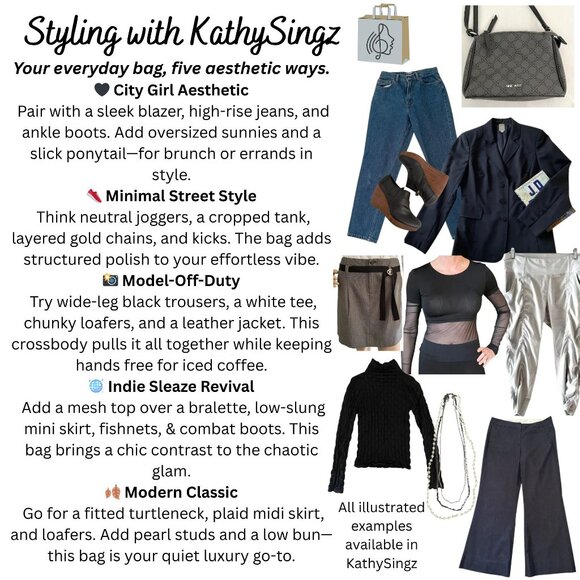 Nine West Small Crossbody Bag Multi Compartment Zip Closed Adjustable Strap - Picture 3 of 14